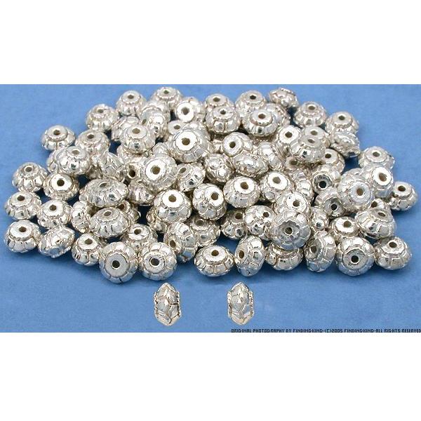 Saucer Bali Beads Silver Plated Jewelry 7mm Approx 100