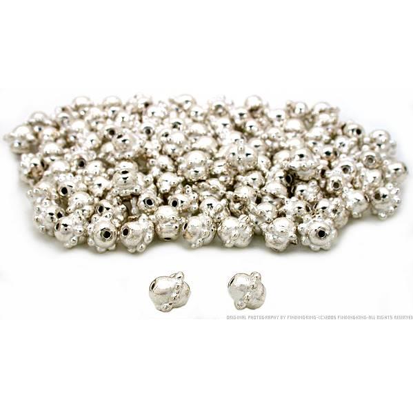 Barrel Bali Beads Silver Plated Parts 7.5mm Approx 100