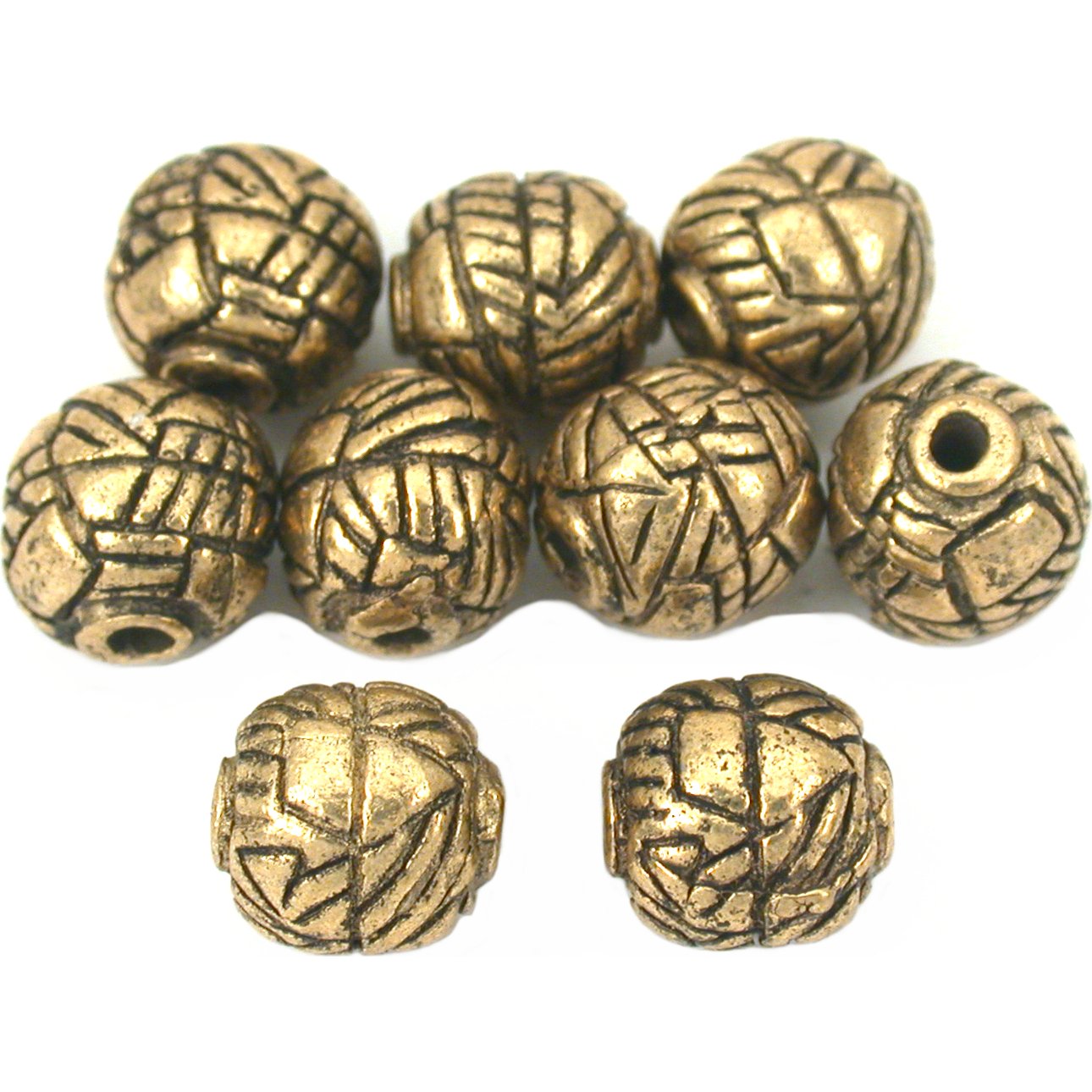 Bali Round Antique Gold Plated Beads 8mm 8Pcs Approx.