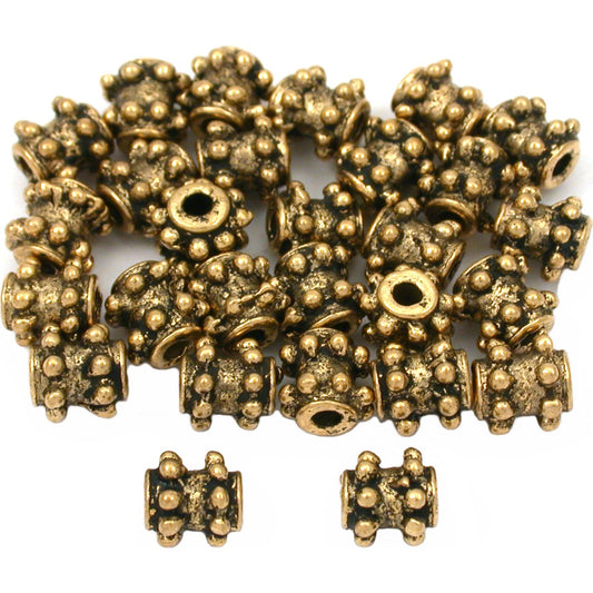 Bali Tube Antique Gold Plated Beads 6mm 15 Grams 25Pcs Approx.