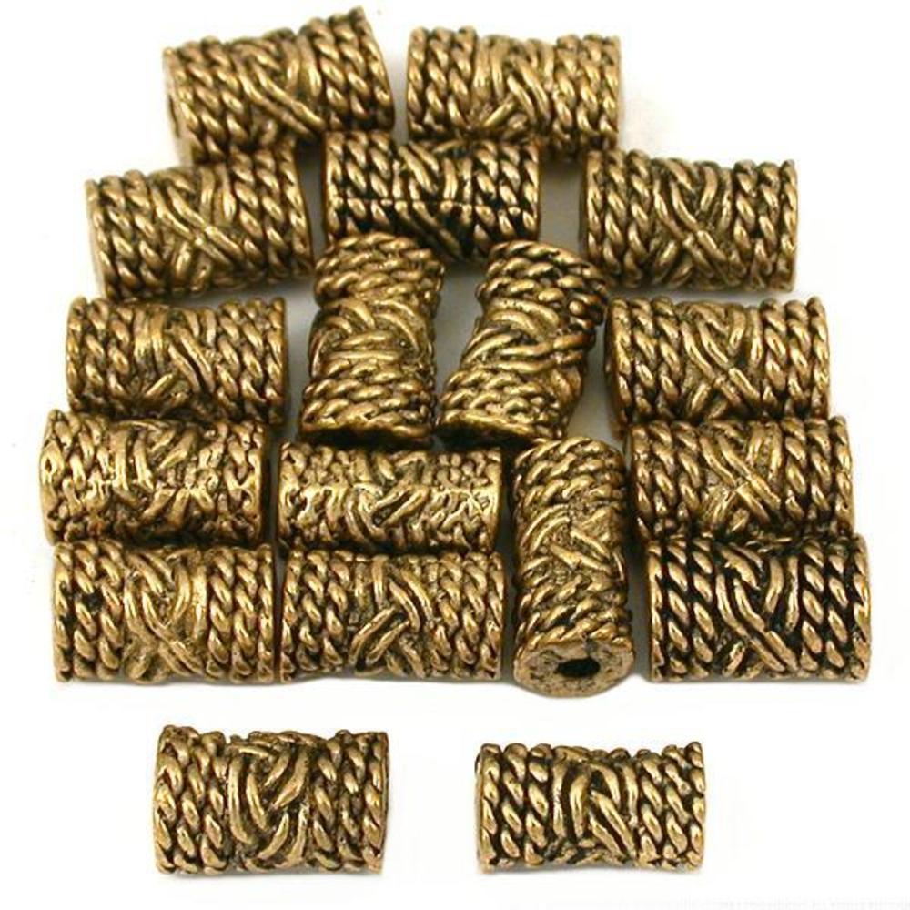 Bali Tube Rope Antique Gold Plated Beads 8.5mm 15 Grams 15Pcs Approx.