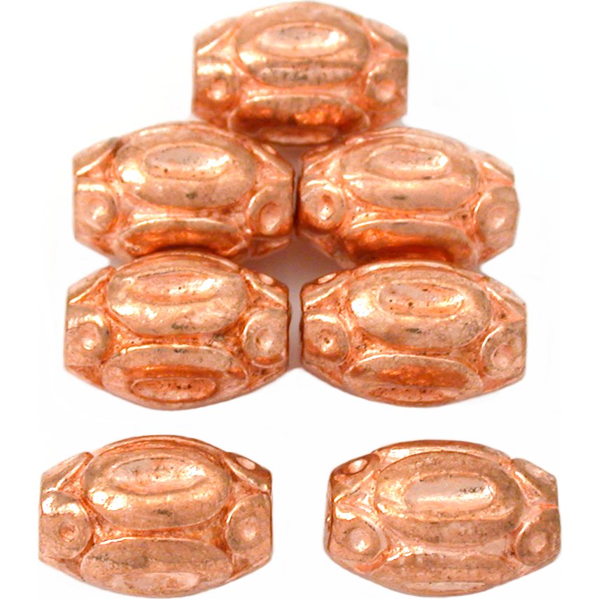 Bali Barrel Copper Plated Beads 11mm 15 Grams 7Pcs Approx.