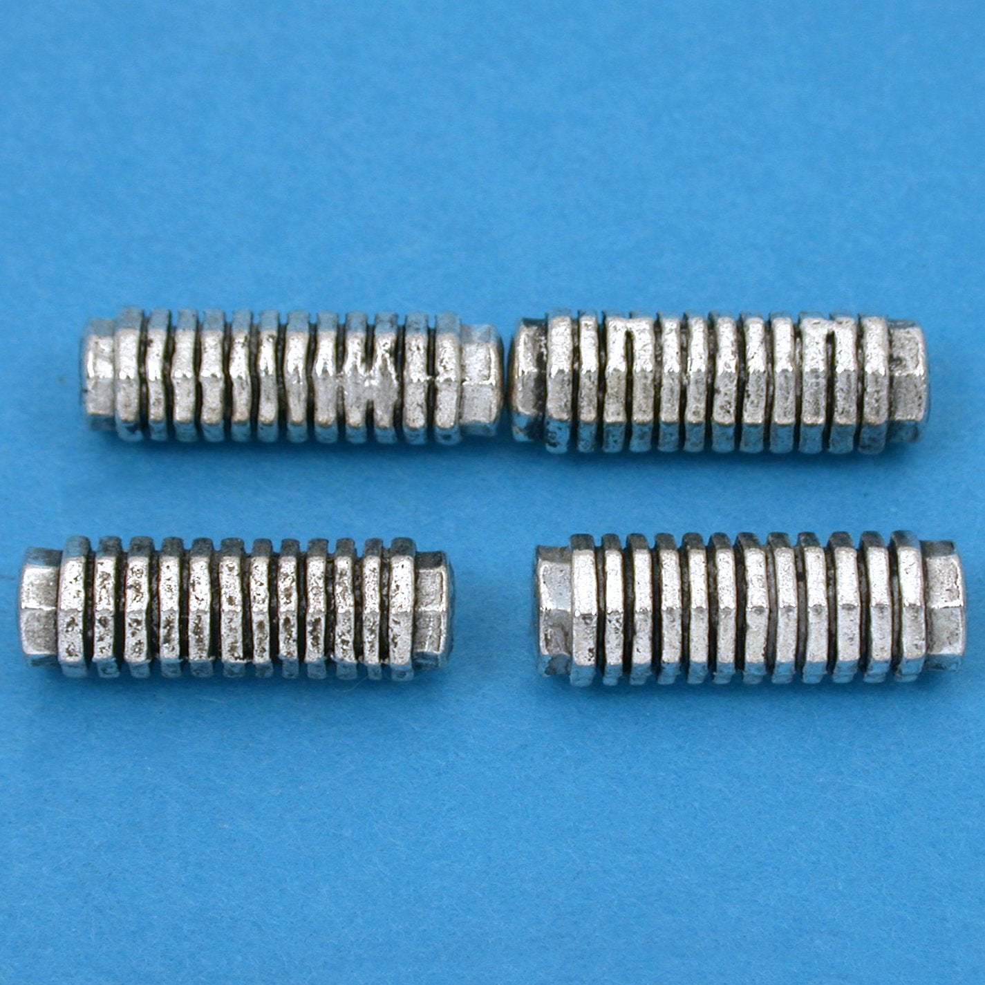 Bali Octagon Tube Antique Silver Plated Beads 20mm 15 Grams 4Pcs Approx.