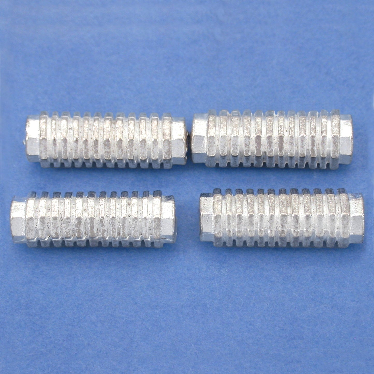 Bali Octagon Tube Silver Plated Beads 20mm 15 Grams 4Pcs Approx.