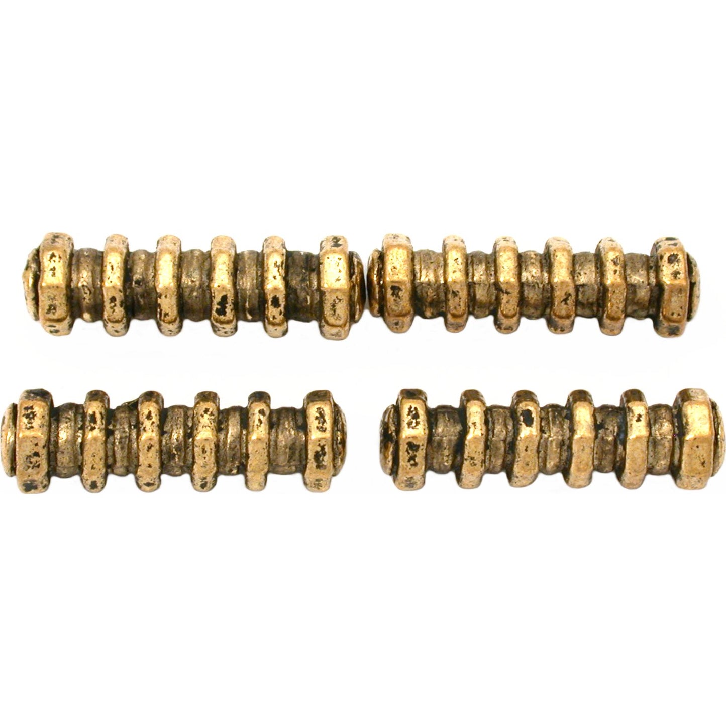 Bali Octagon Tube Antique Gold Plated Beads 23mm 15 Grams 4Pcs Approx.
