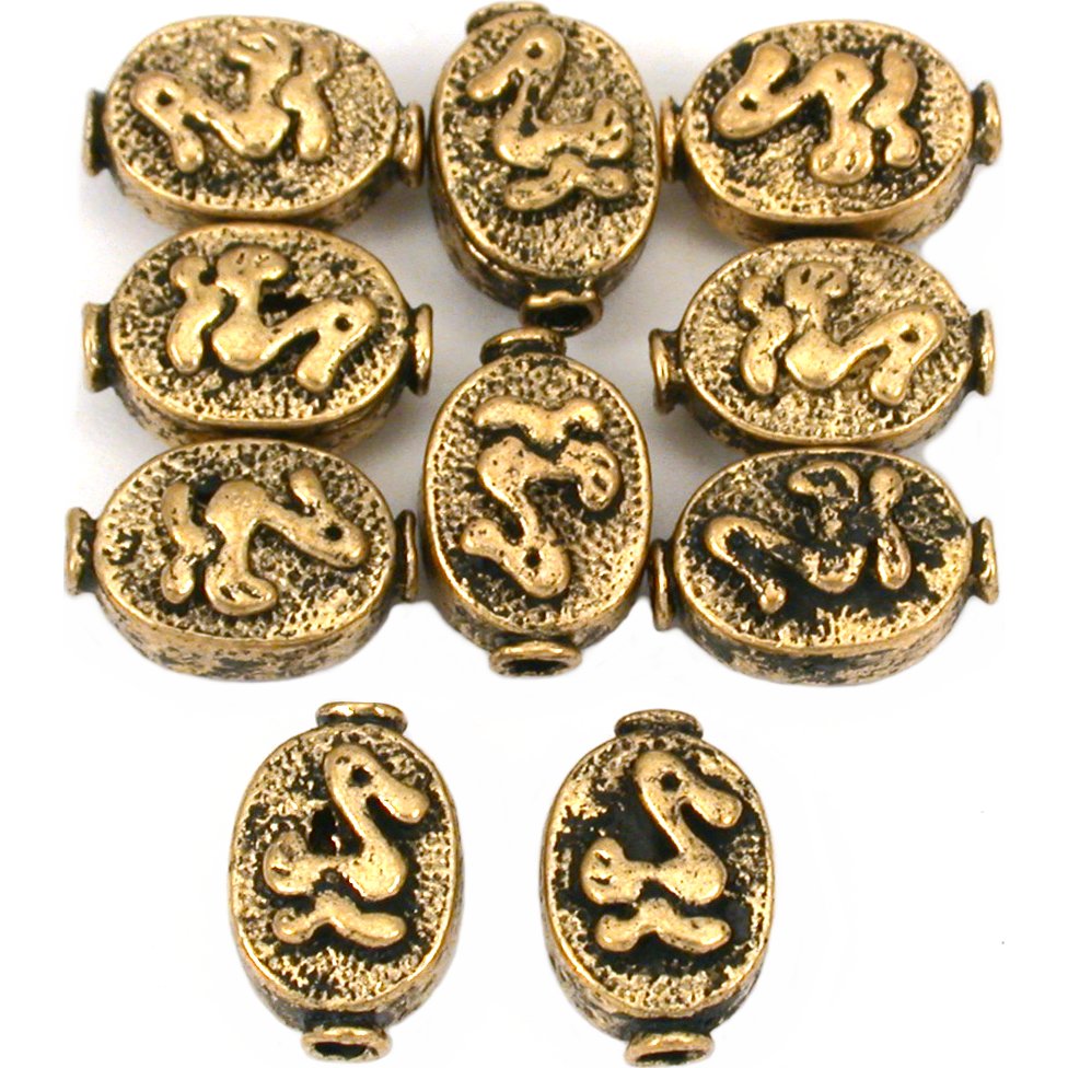 Fluted Oval Duck Antique Gold Plated Beads 11.5mm 16 Grams 10Pcs Approx.