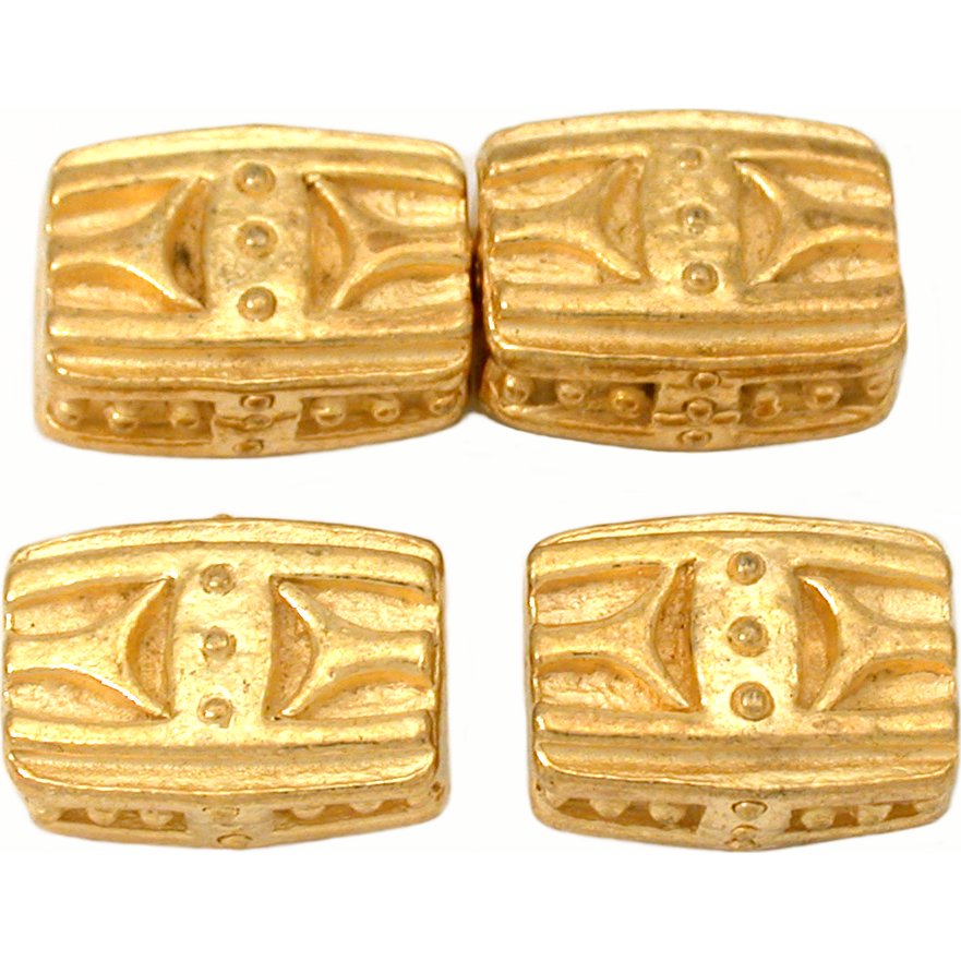 Bali Rectangle Gold Plated Beads 14mm 18 Grams 4Pcs Approx.