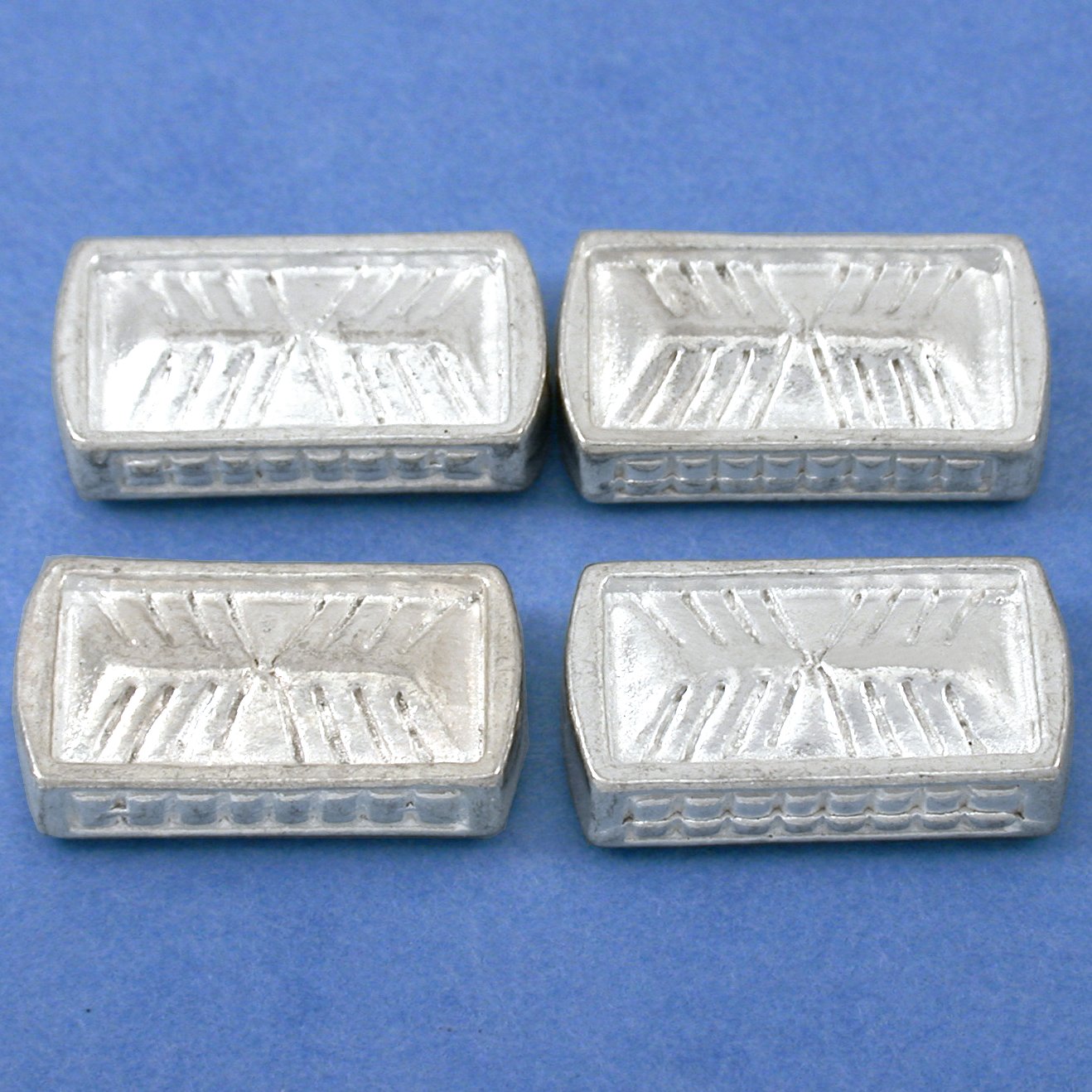 Rectangle Silver Plated Beads 18.5mm 18 Grams 4Pcs Approx.