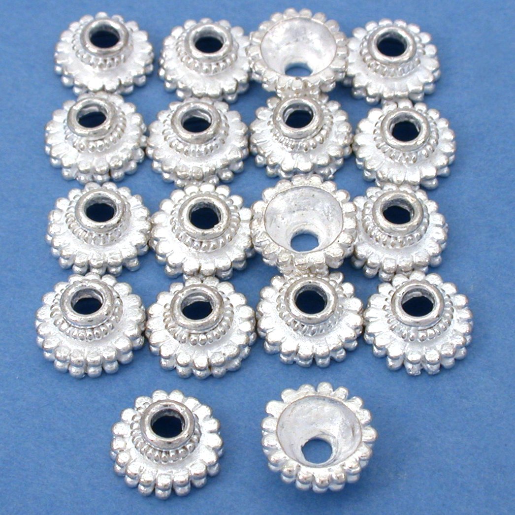 Bali Bead Caps Silver Plated 10mm 15 Grams 18Pcs Approx.