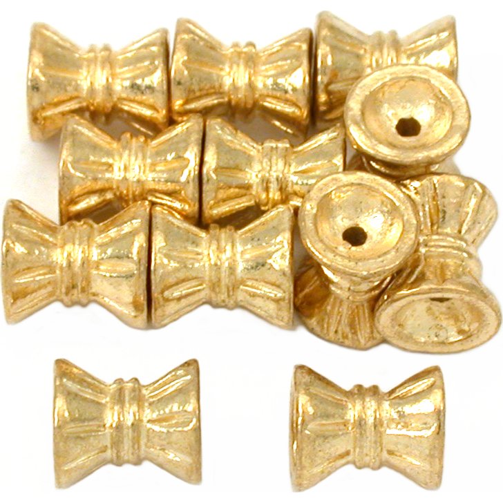 Tube Gold Plated Beads 8.5mm 15 Grams 10Pcs Approx.