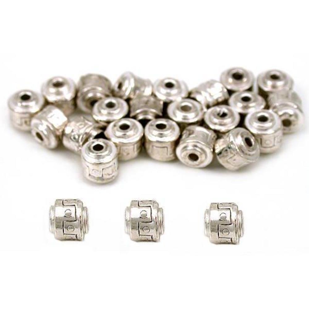 Bali Barrel Beads Silver Plated 5mm 25Pcs Approx.