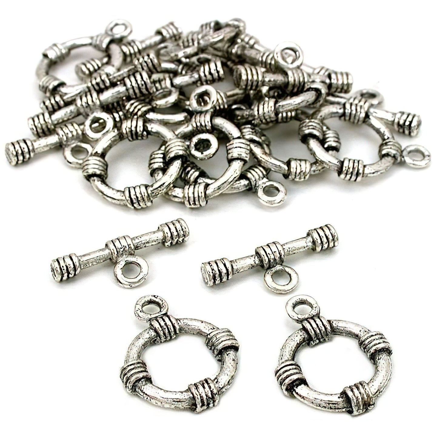 Bali Toggle Clasps Antique Silver Plated Part Approx 12