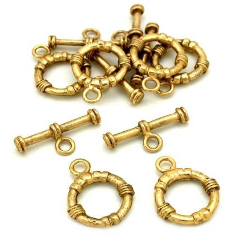 Bali Toggle Clasp Antique Gold Plated 18.5mm 6Pcs Approx.