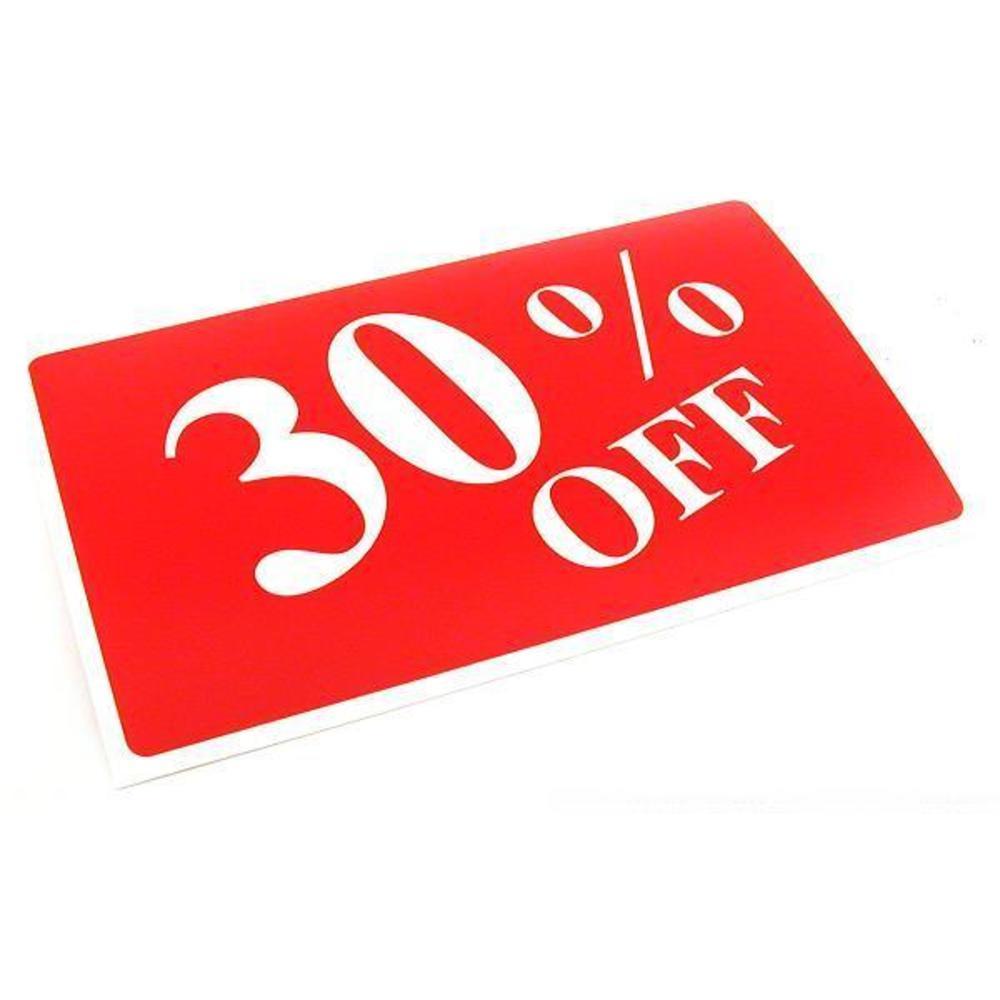 10% 20% 30% Off Message Signs 11"