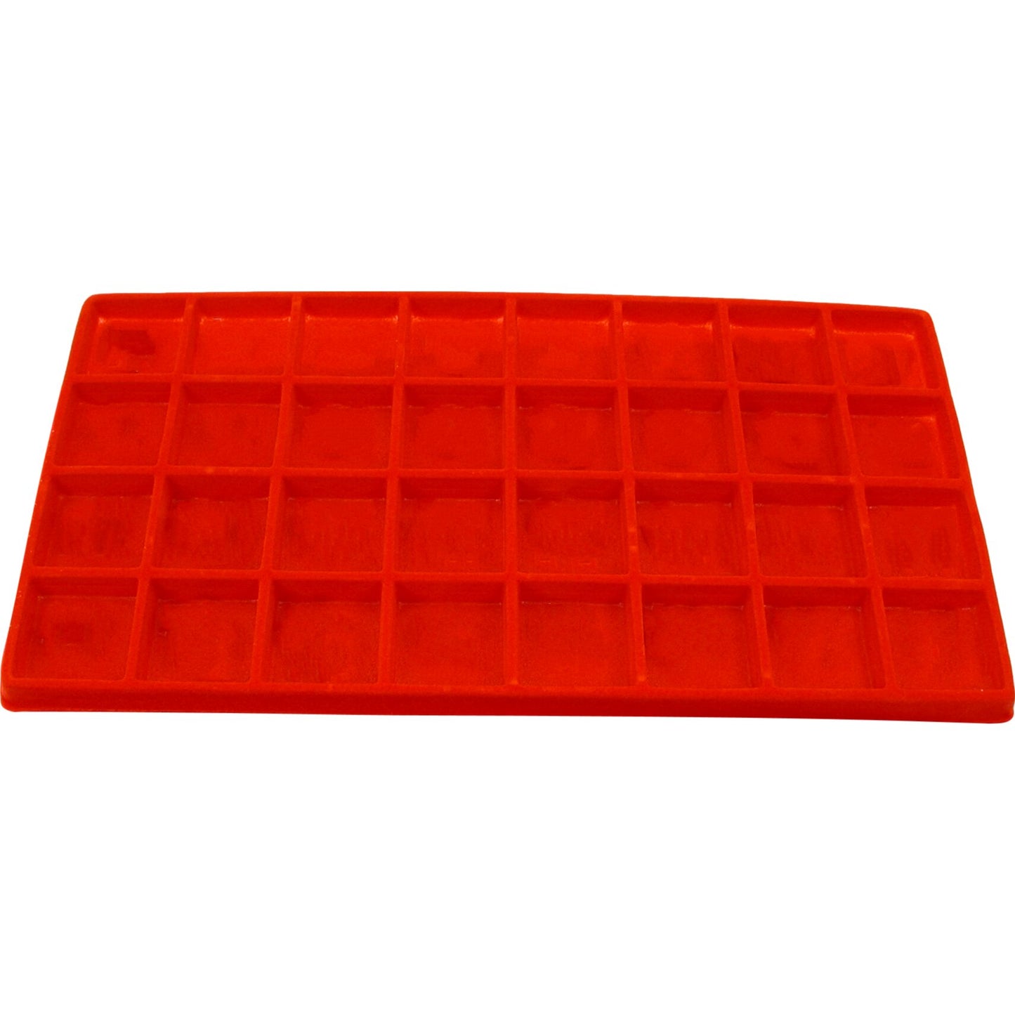 32 Slot Earring/Jewelry Display Case Clear Top Red New