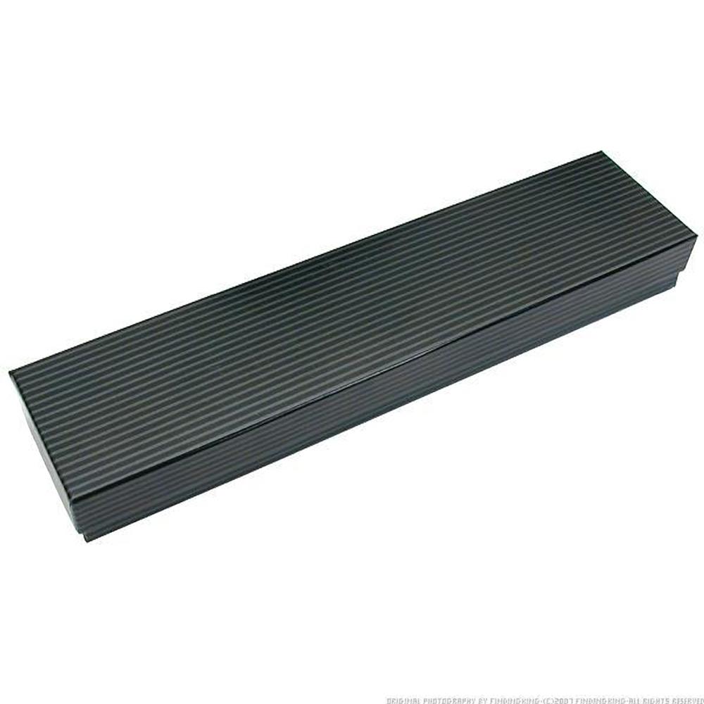 Pinstripe Cotton Filled Jewelry Gift Box Black (Only 1 Box)