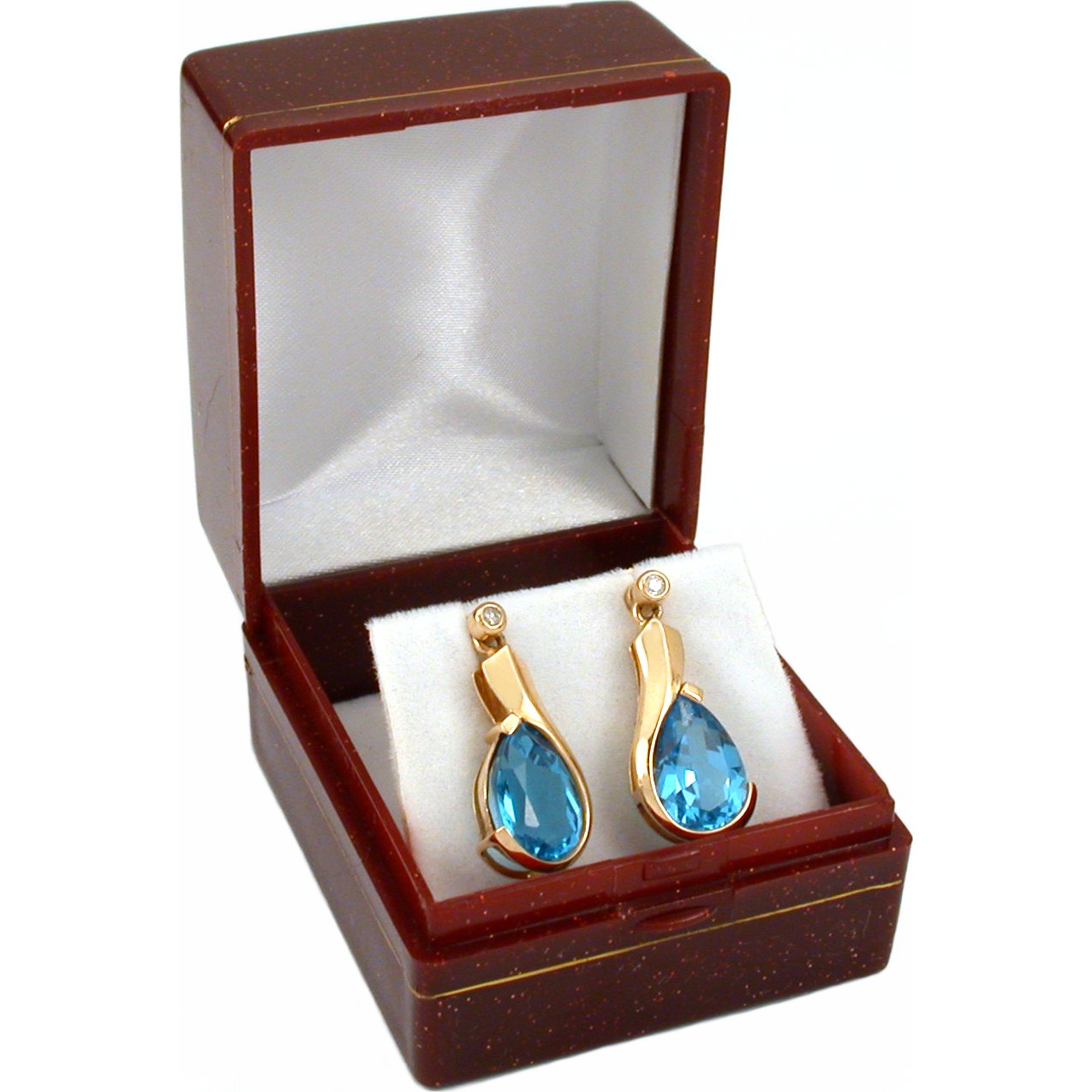 12 Red Gold Sparkle Earring Classy Gift Jewelry Boxes