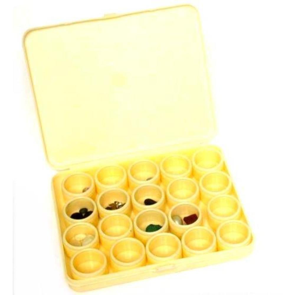 2 Plastic Organizer Boxes 20 Storage Jar Jewelry Findings Beads Gems Watch Clcok