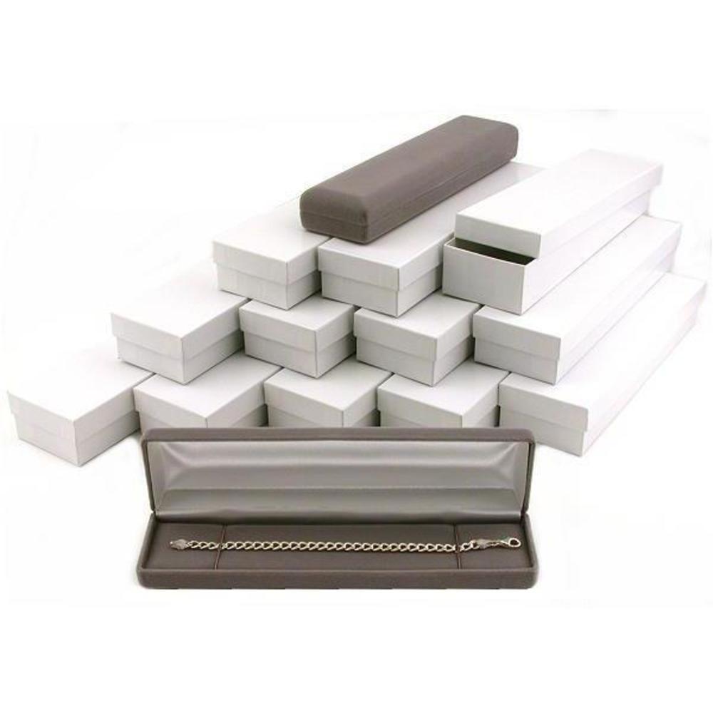 12 Gray Velvet Watch Bracelet Box Showcase Gift Display