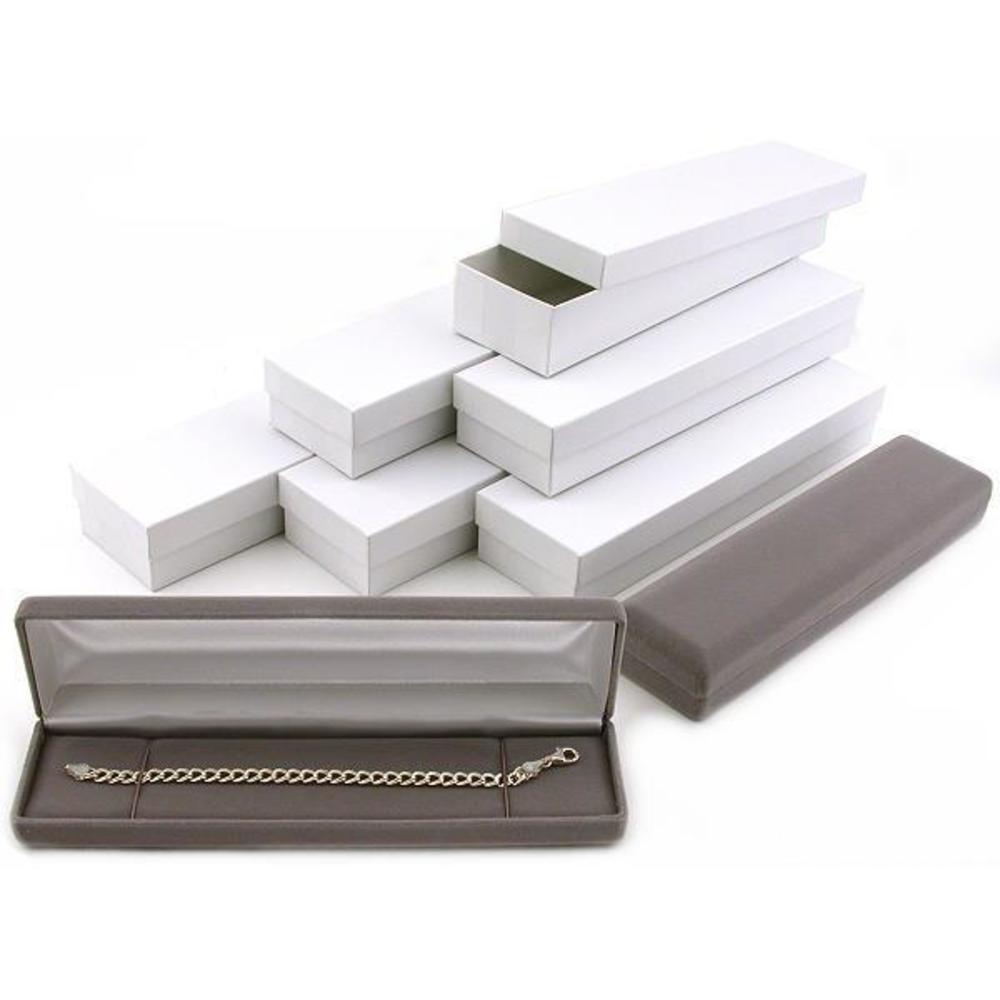 6 Gray Velvet Watch Bracelet Box Showcase Gift Display