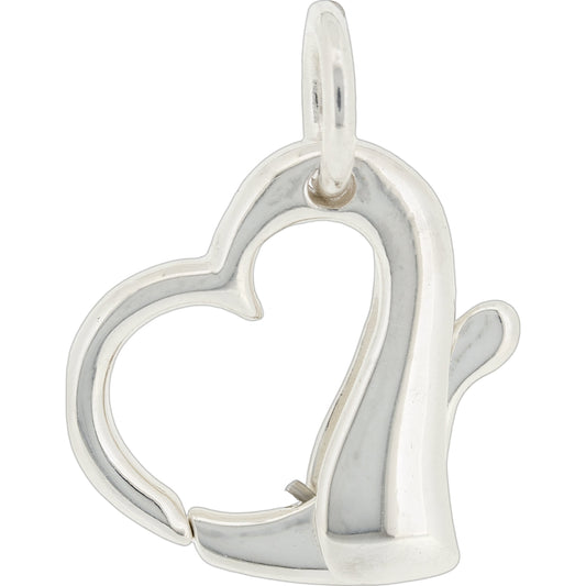 Heart Pearl Clasp Sterling Silver 15mm