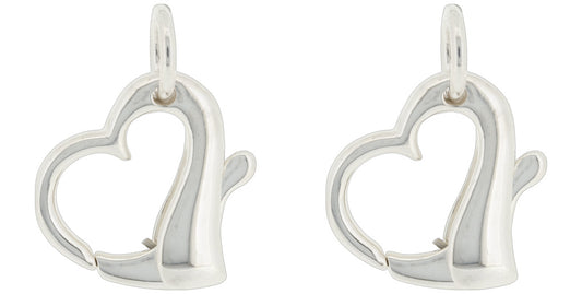 2 Sterling Silver Heart Strand Clasp Beading Jewelry