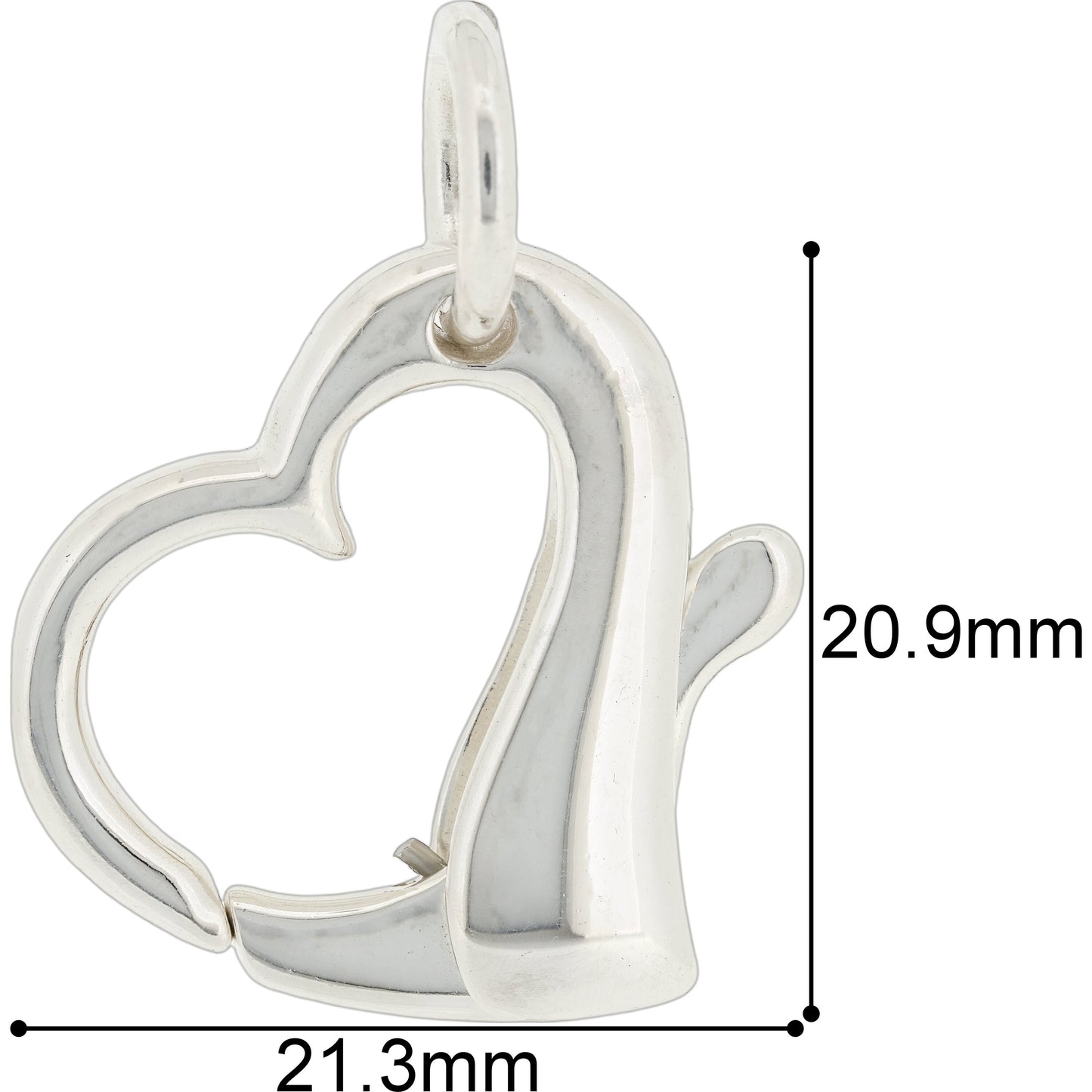 Heart Pearl Clasp Sterling Silver 15mm