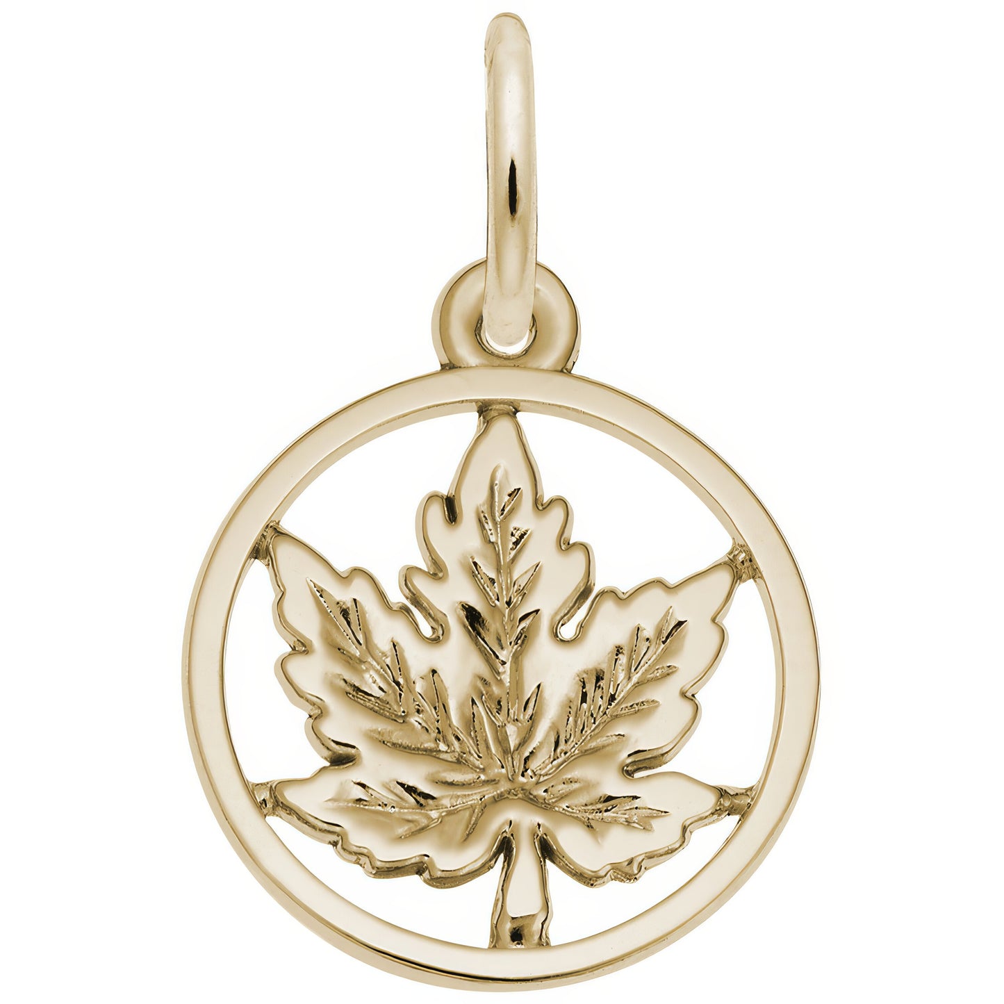 Sterling Silver Maple Leaf Charm - 13mm x 13mm