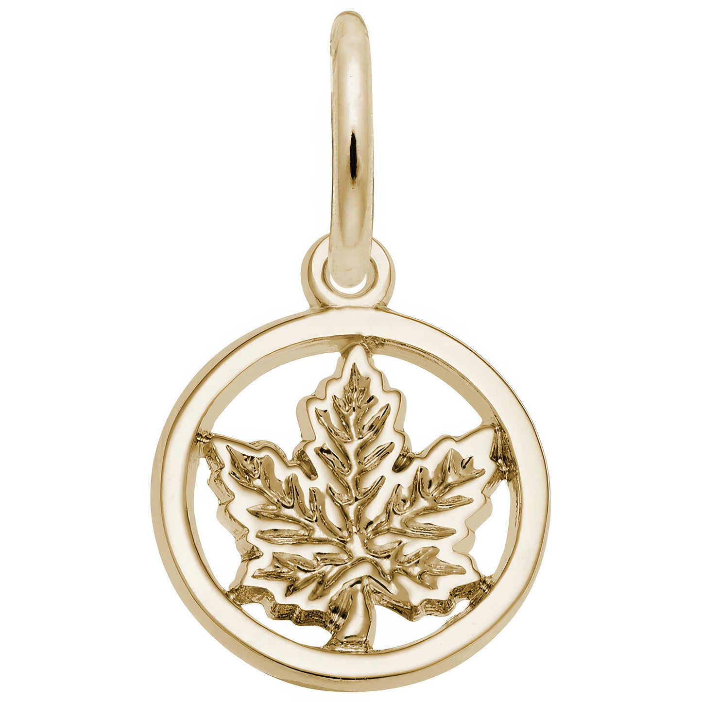 Cutout Maple Leaf Charm - Metal - Sterling Silver