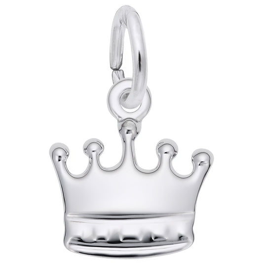 Sterling Silver Crown Charm - 9mm x 11mm