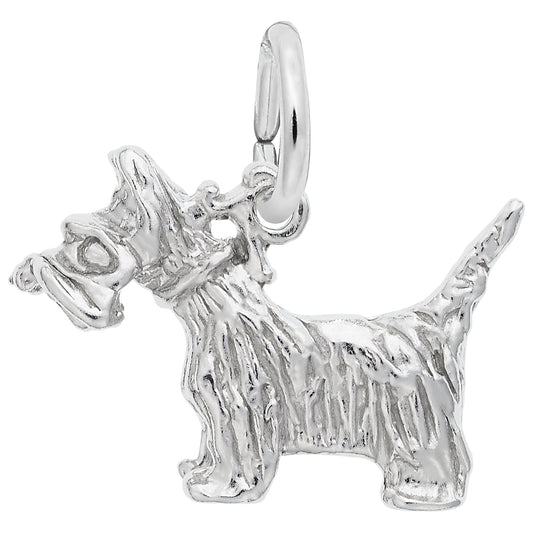 Sterling Silver Scottie Charm - 11mm x 16mm