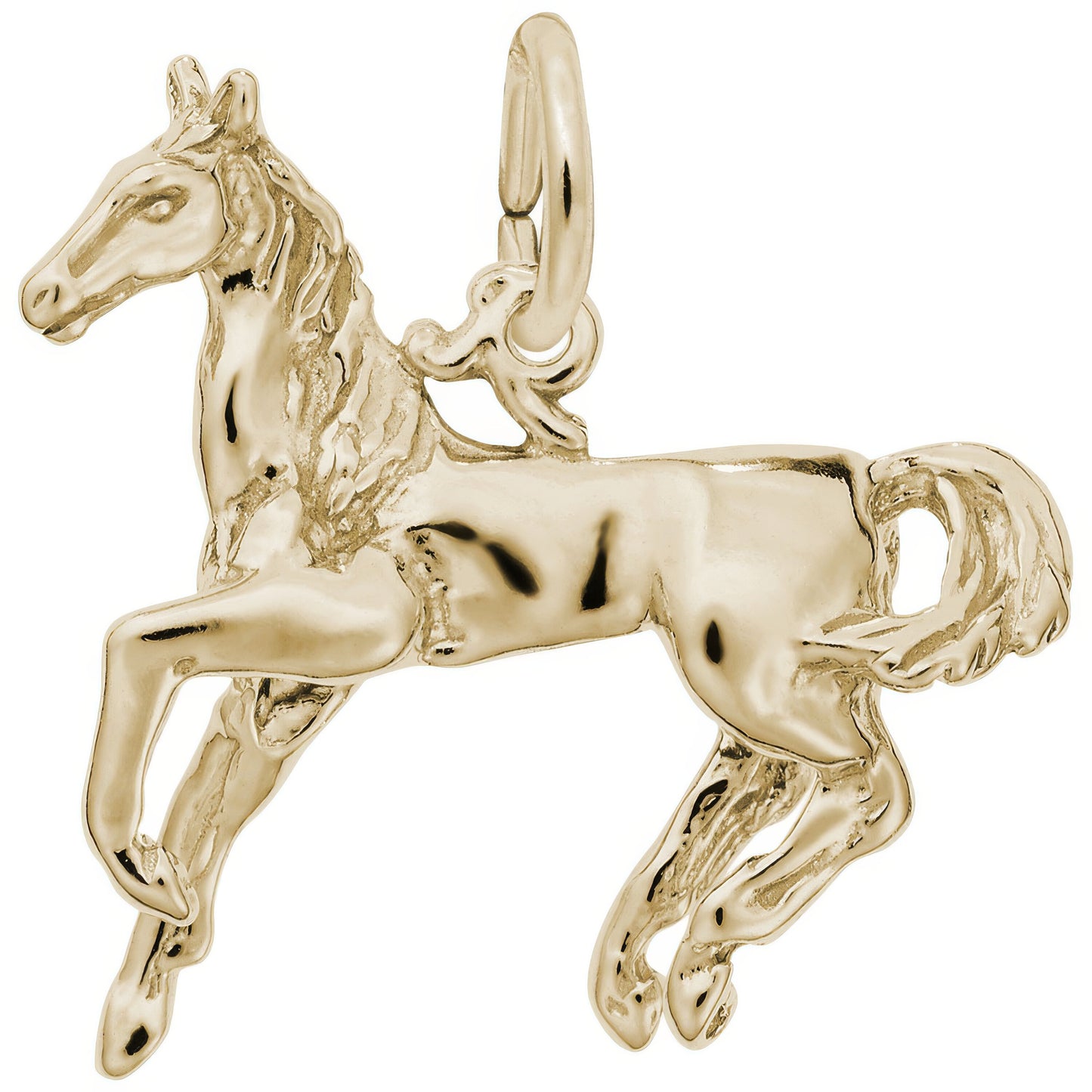 Galloping Horse Charm - Metal - Sterling Silver