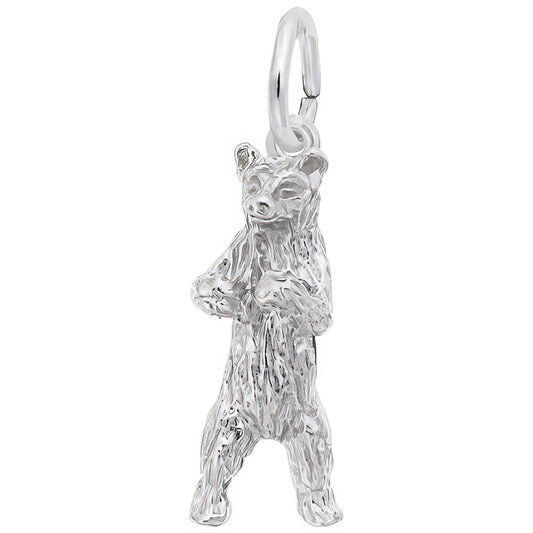Standing Bear Charm - Metal - Sterling Silver