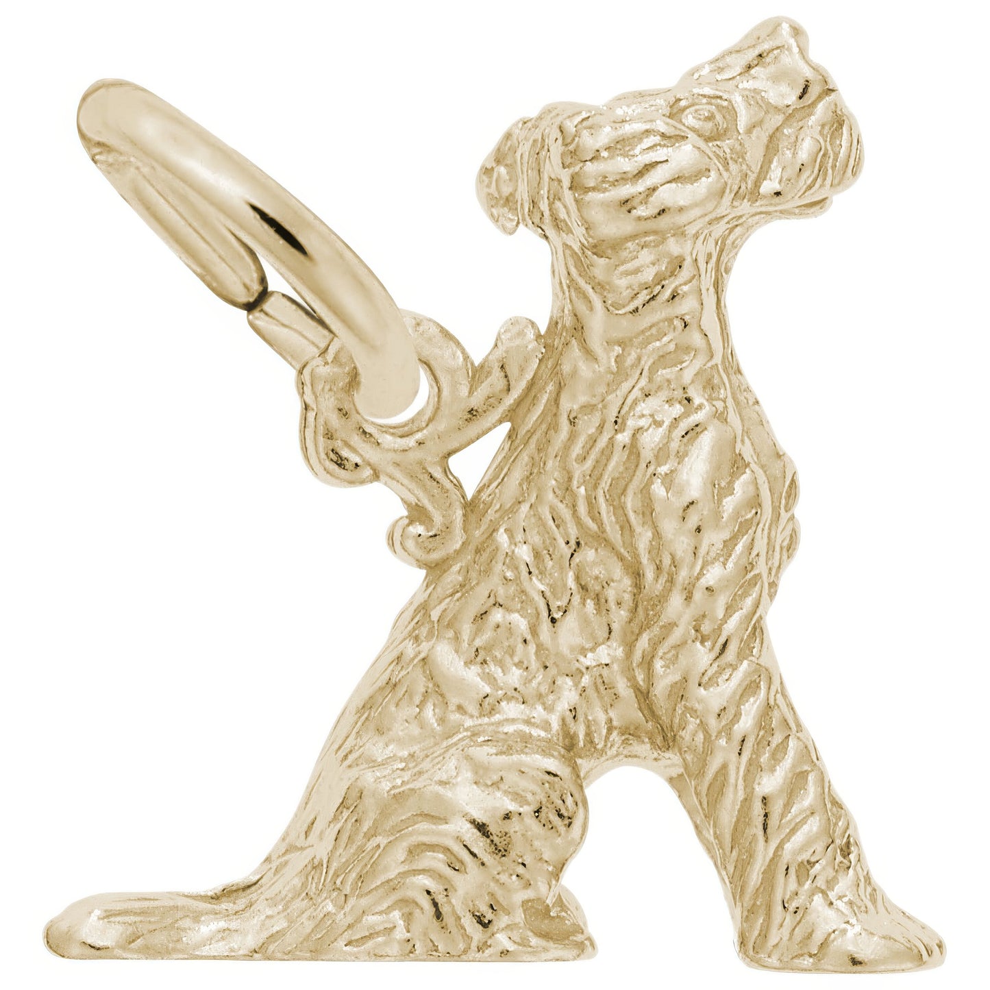 Sitting Terrier Dog Charm - Metal - Sterling Silver