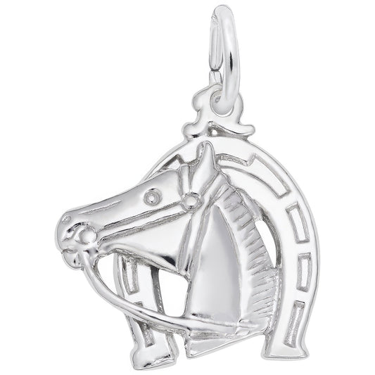 Sterling Silver Horse Charm - 14mm x 16mm