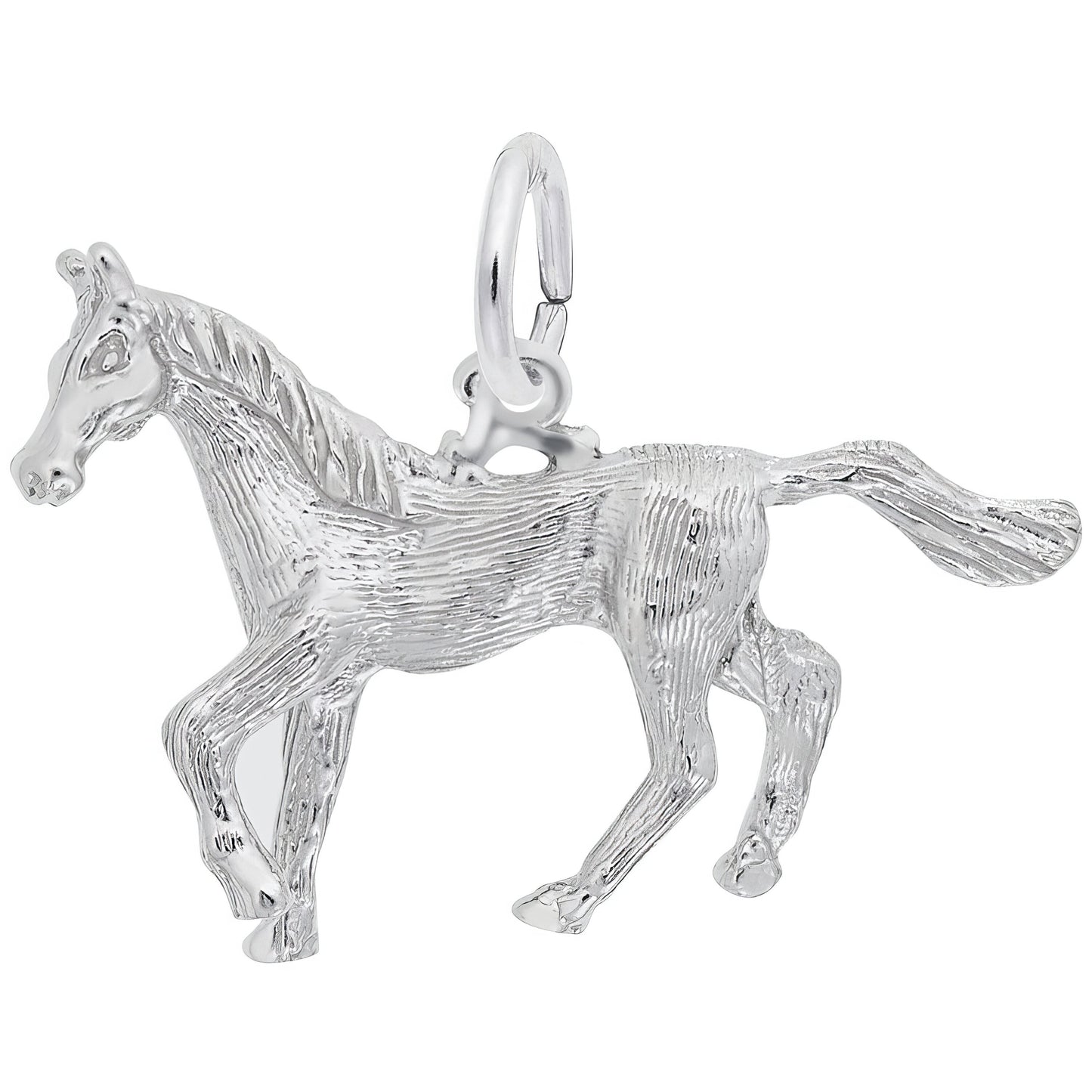 Trotting Horse Charm - Metal - Sterling Silver
