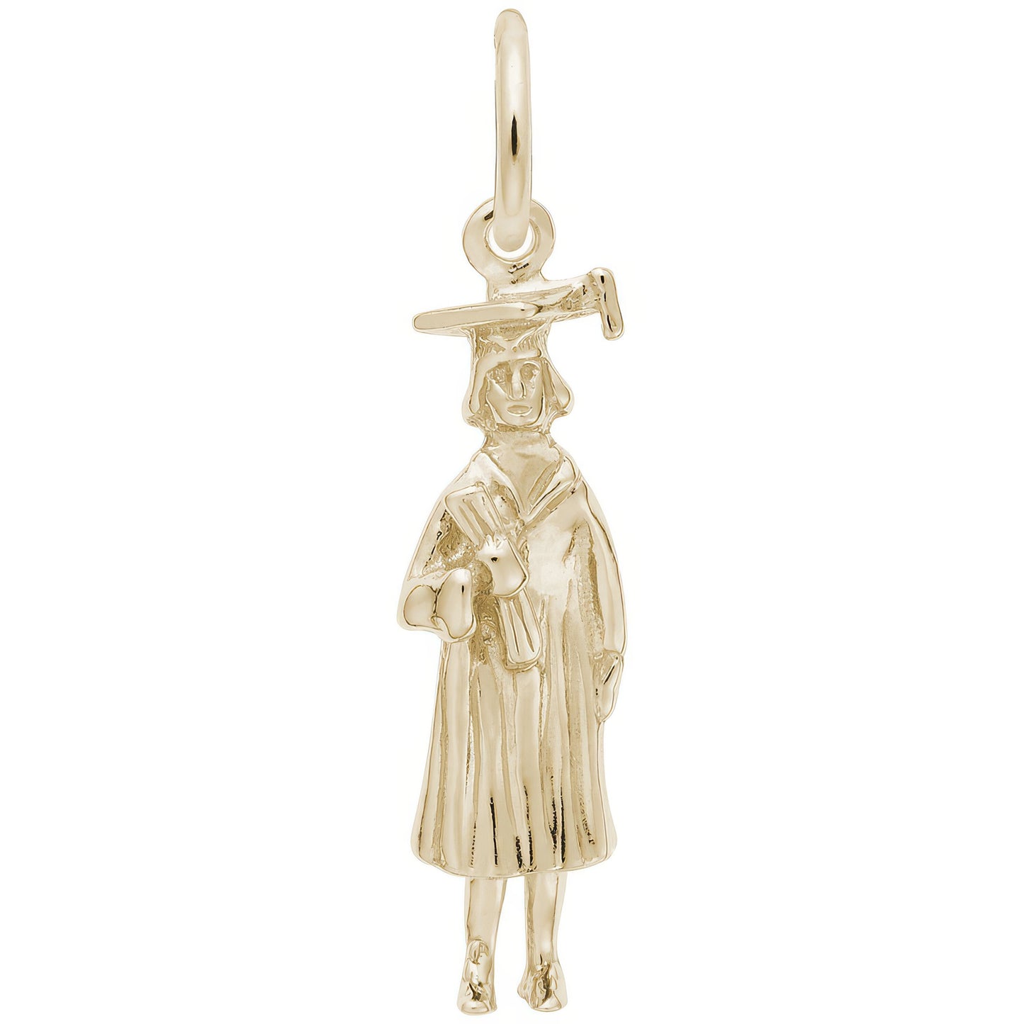 Stylish Female Graduate Charm - Metal - Sterling Silver