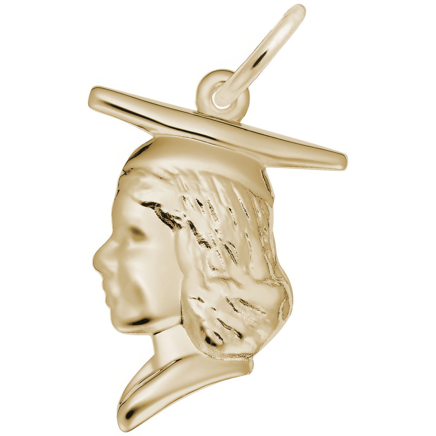 Female Graduate Head Charm - Metal - Sterling Silver