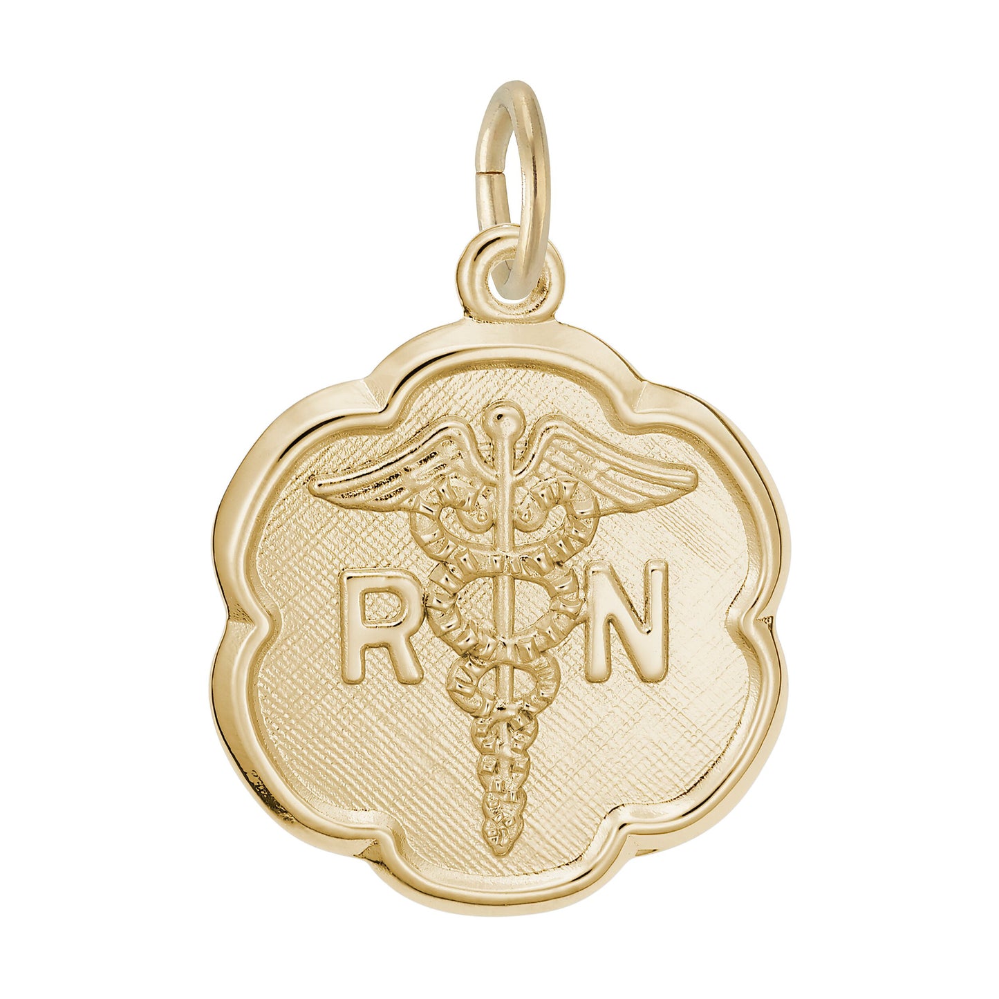 Elegant Registered Nurse Caduceus Charm - Metal - Sterling Silver