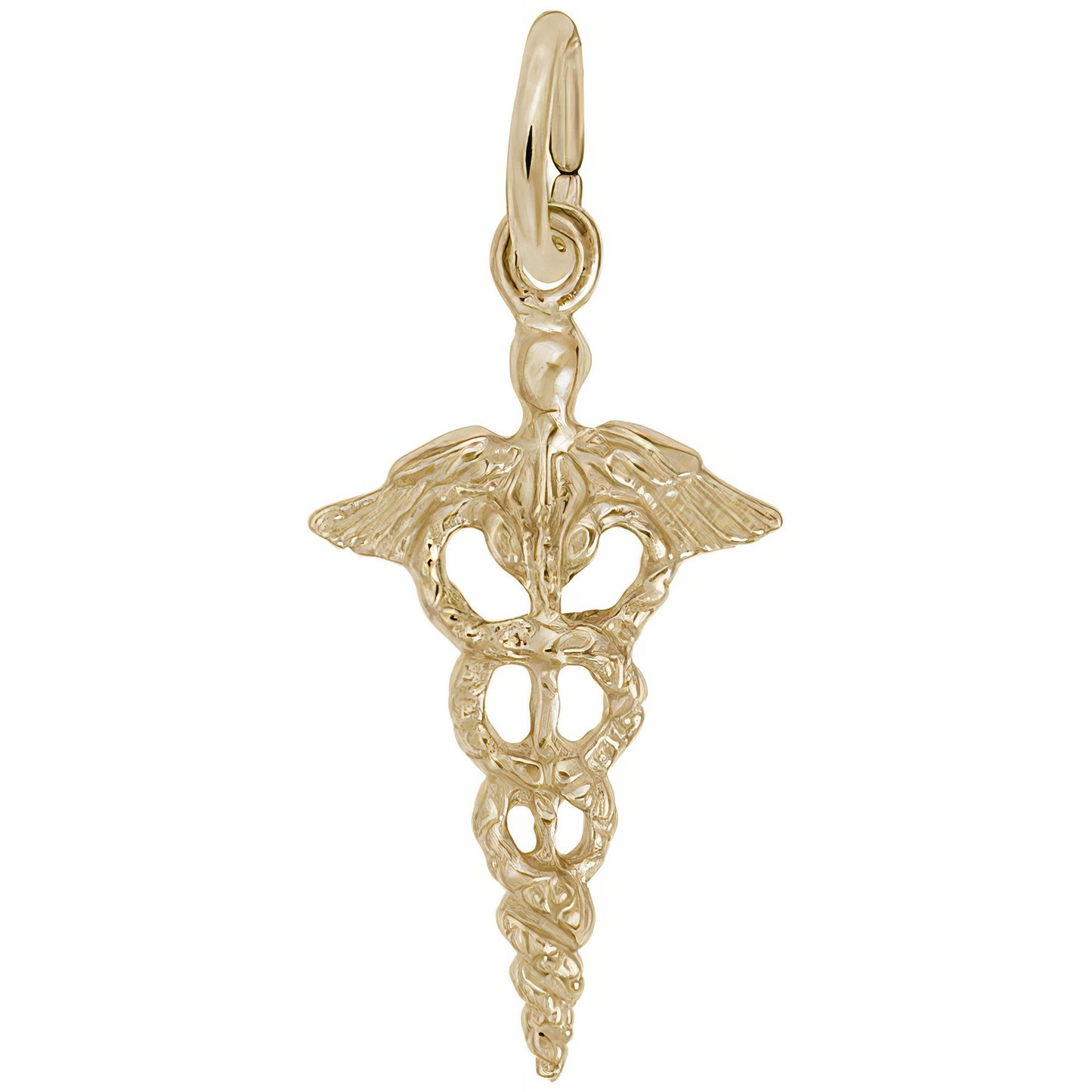 Classic Caduceus Charm - Metal - Sterling Silver