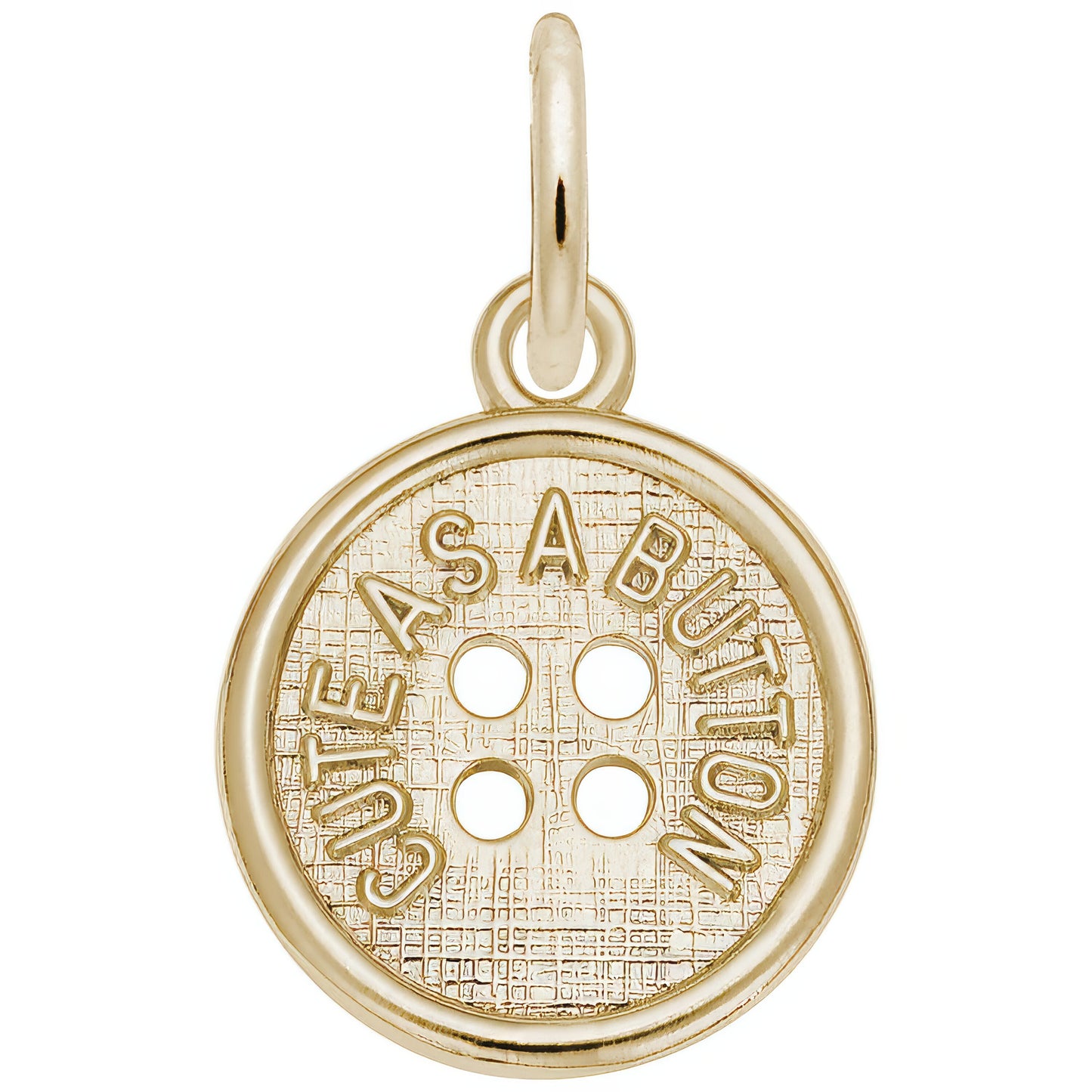 Sterling Silver Cute As A Button Charm - 14mm x 14mm