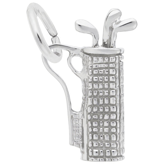 Plaid Golf Bag Charm - Metal - Sterling Silver