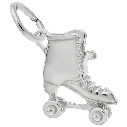 Roller Skate Charm - Metal - Sterling Silver
