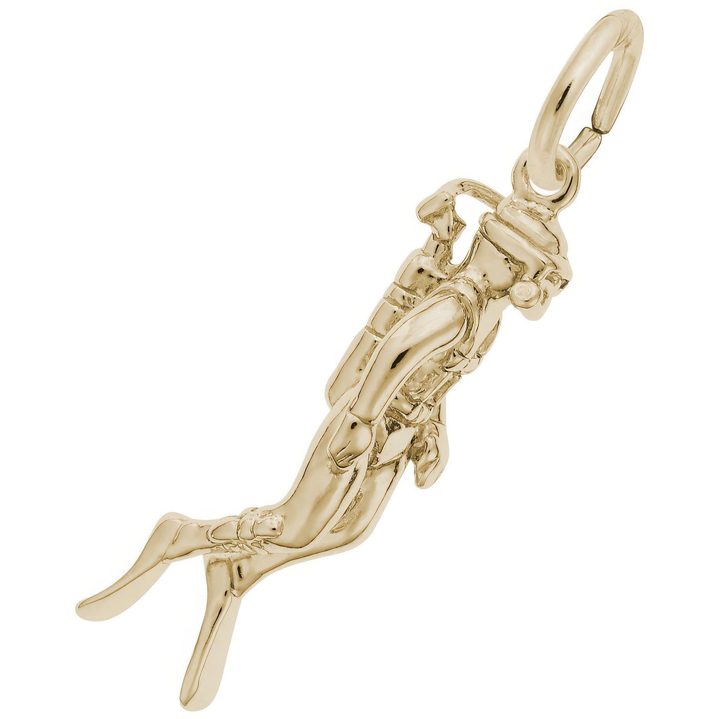 Scuba Diver Charm - Metal - Sterling Silver