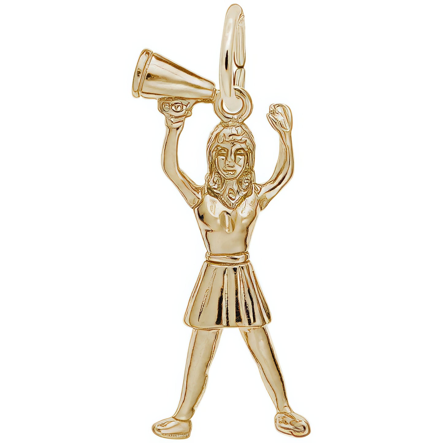 Cheerleader w/Megaphone Charm - Metal - Sterling Silver