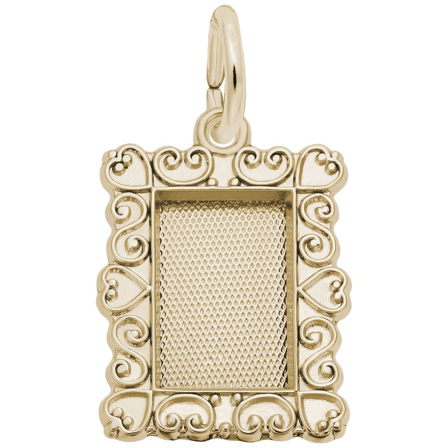 Scroll Frame Charm - Metal - Sterling Silver