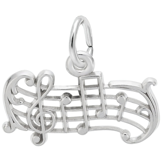 Sterling Silver Music Staff Charm