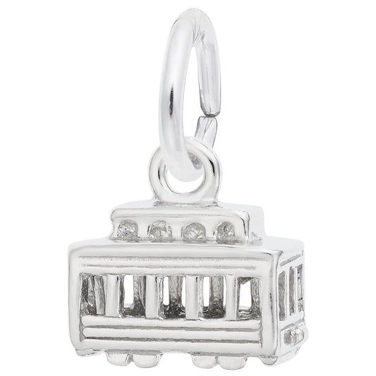 Classic Cable Car Charm - Metal - Sterling Silver