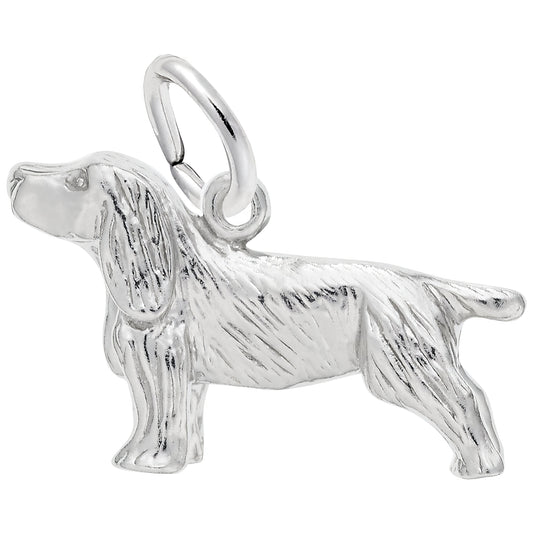 Springer Spaniel Dog Charm - Metal - Sterling Silver