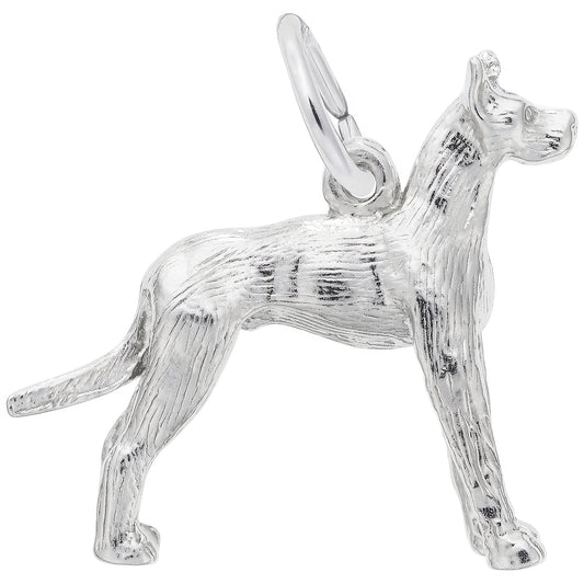 Sterling Silver Great Dane Charm - 19mm x 24mm